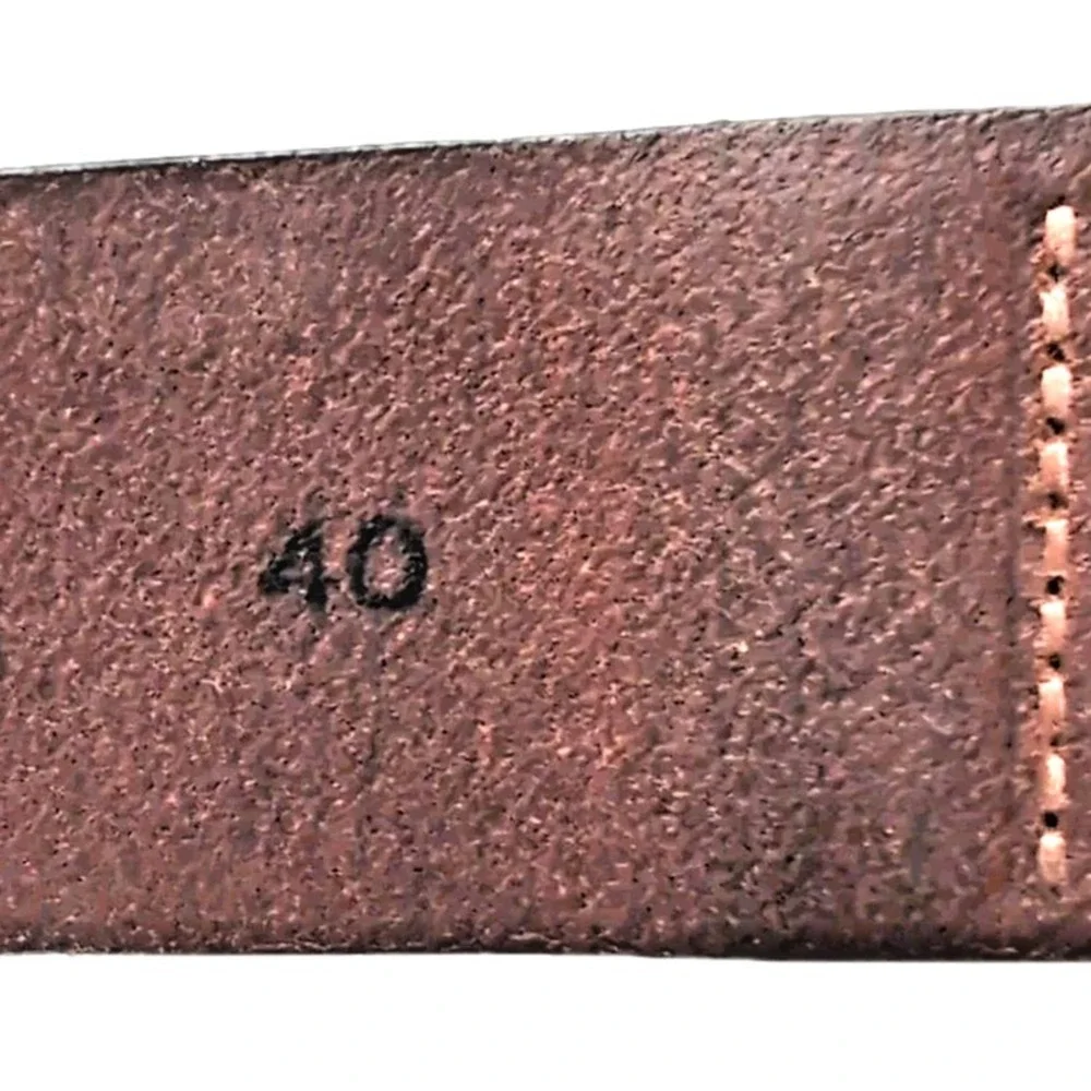 LL Bean Belt Mens 40 Brown Full Grain Leather Brass Buckle Stretch Insert 509490